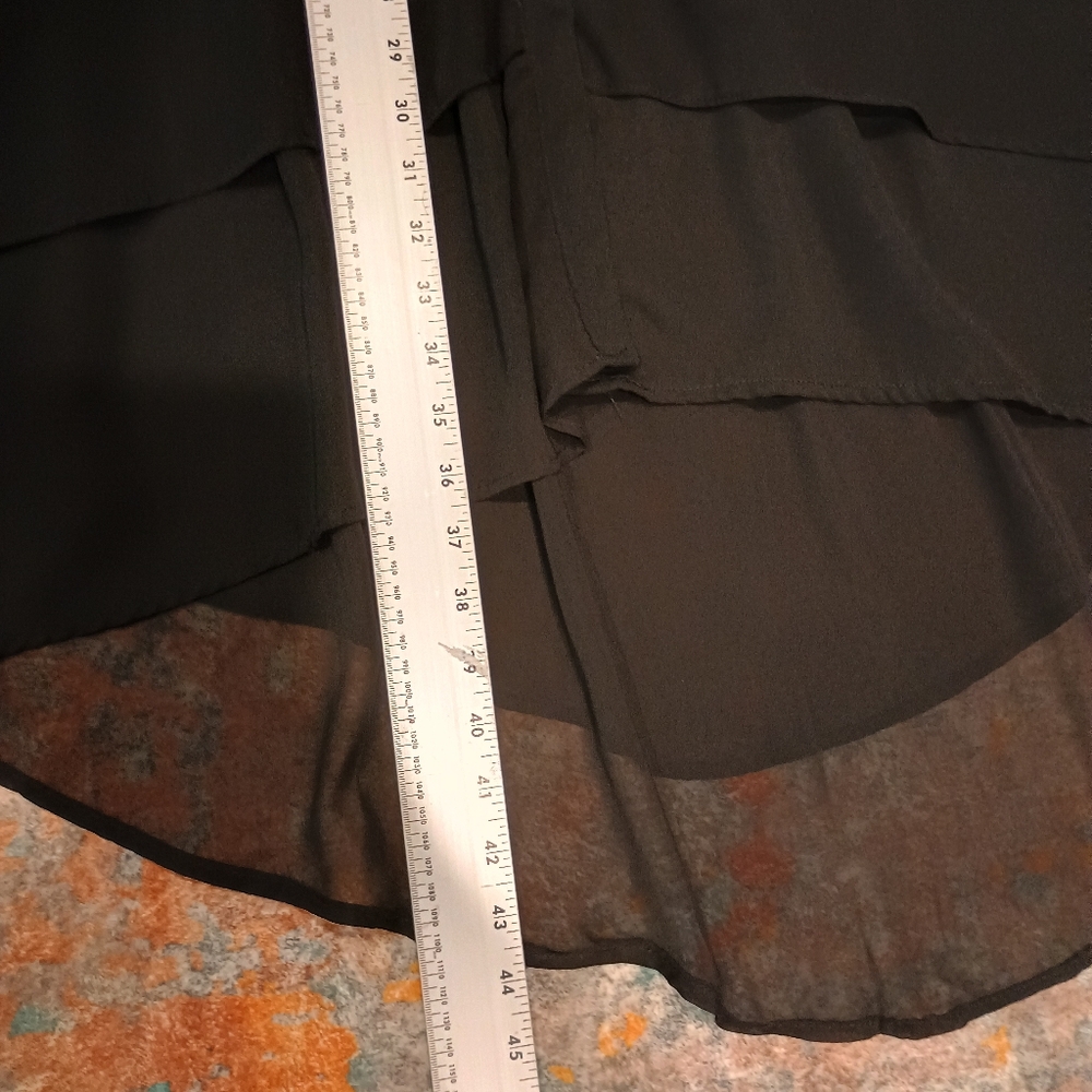 Fun and Flirt Black Sleeveless Sheer Button Down Hi-low Dress Size Medium - Picture 8 of 11
